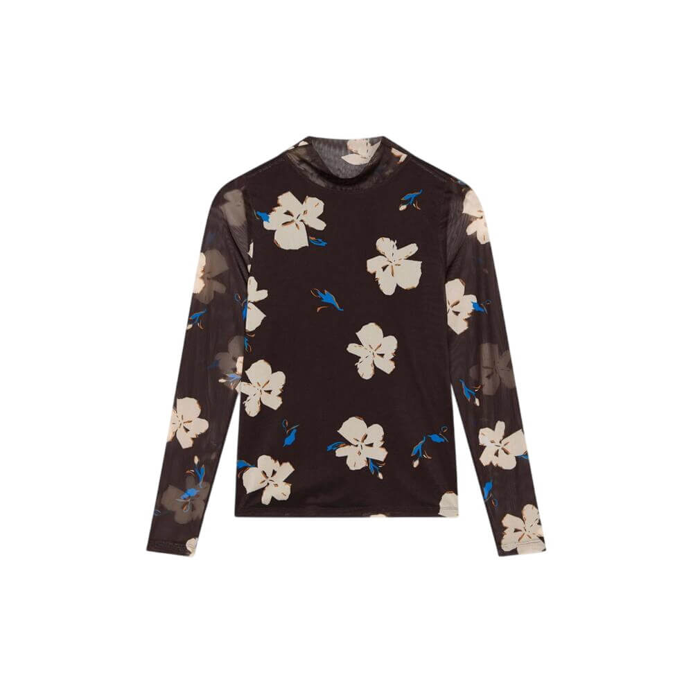 Mint Velvet Floral Mesh High Neck Top